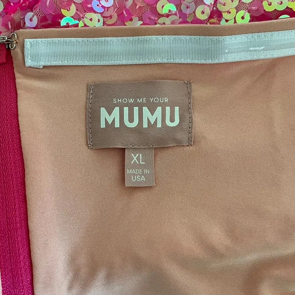 Show Me Your Mumu On My Way Strapless Mini Dress in Pink Sequins - Picture 6 of 8